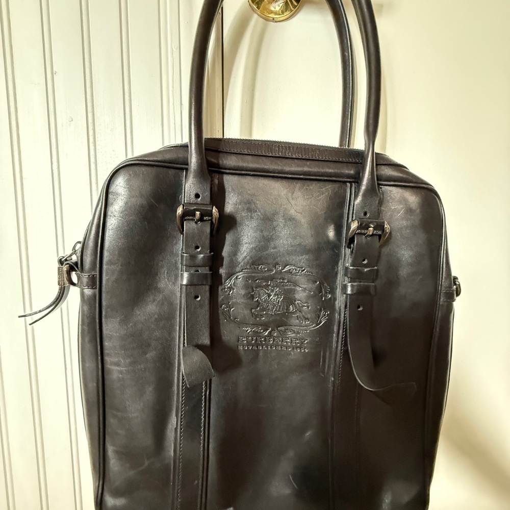 Burberry Black Leather Briefcase